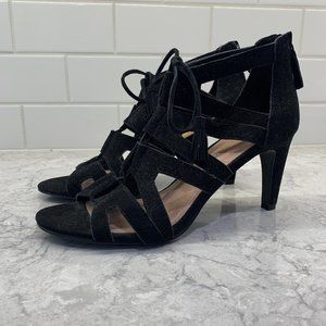 Tahari Black Suede Sandals, Size 9